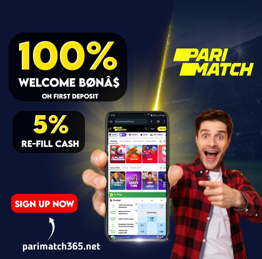 Parimatch 100% Welcome Bonus on First Deposit